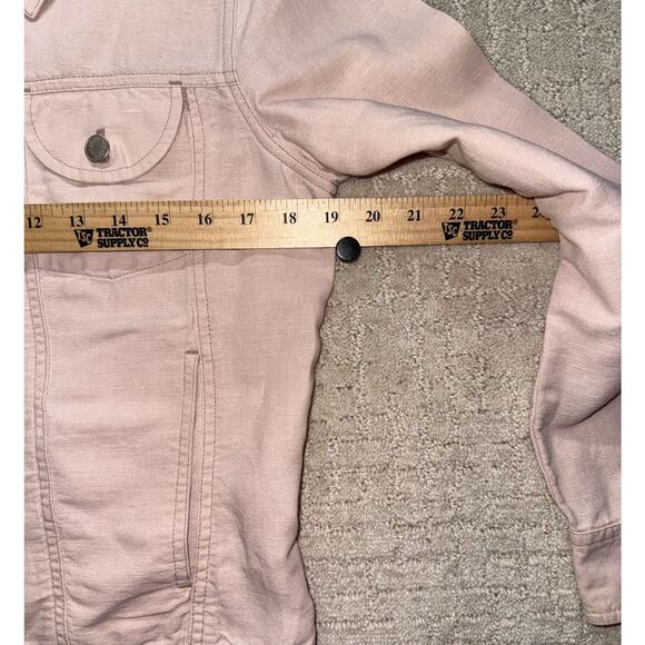 J.Jill Women’s Small Linen Cotton Jacket Pink Button Front Lightweight Layering - Picture 6 of 8